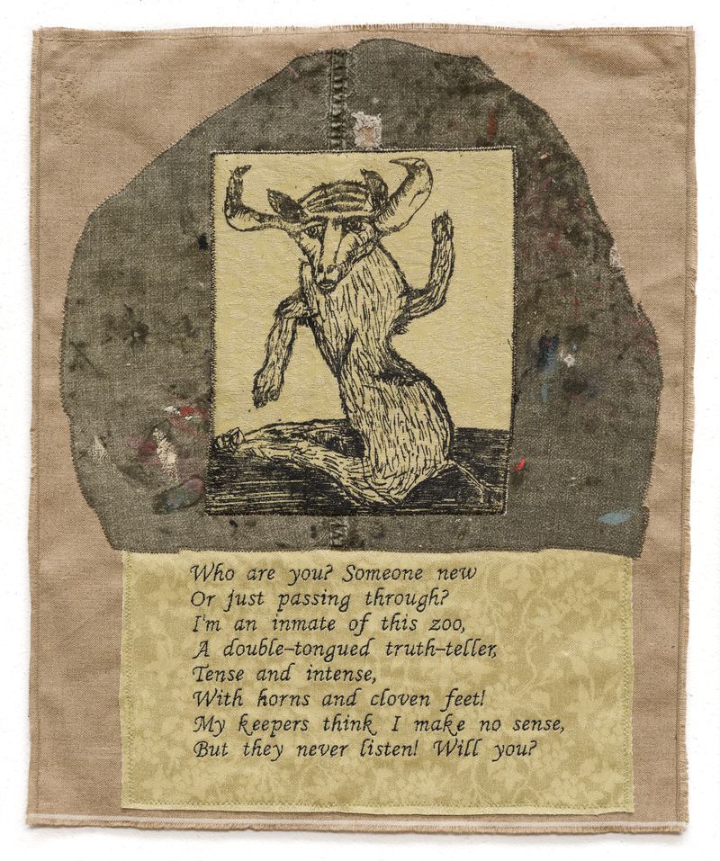 An image of a Broadside titled At the Zoo by artist China Marks