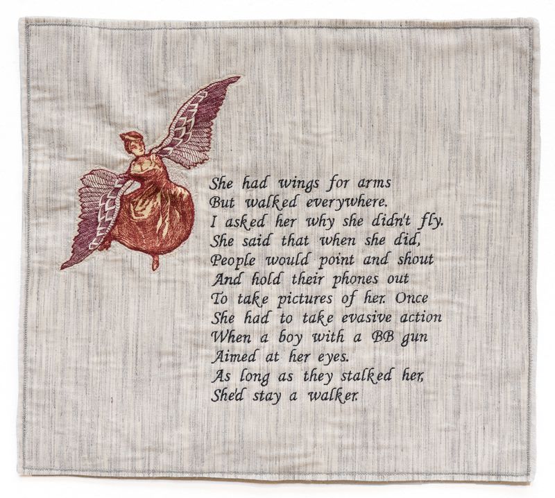 An image of a Broadside titled Wings for Arms by artist China Marks