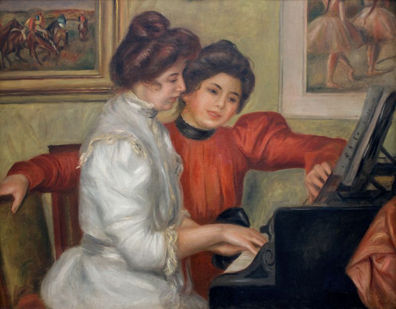 An image of a Drawing titled Yvonne et Christine Lerolle au Piano by artist China Marks
